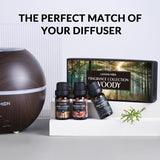 Lagunamoon 6pcs Gift Set Woody Premium Fragrance Oil 10ml Pine Needles Frankincense Sandalwood Fresh-cut Wood Benzoin Cypress - Virtual Blue Store