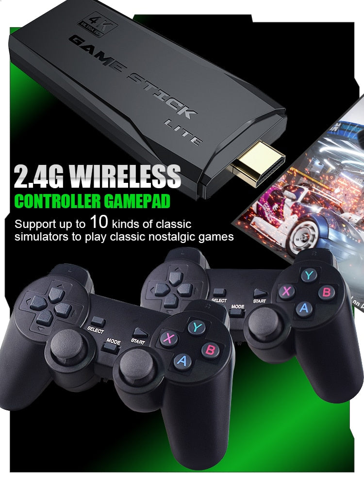 DATA FROG Game Console With 2.4G Wireless Controller HD Output Video Game Console 600 Classic Game For GBA Family TV Retro Game