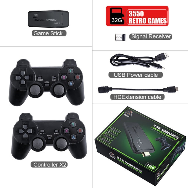 DATA FROG Game Console With 2.4G Wireless Controller HD Output Video Game Console 600 Classic Game For GBA Family TV Retro Game