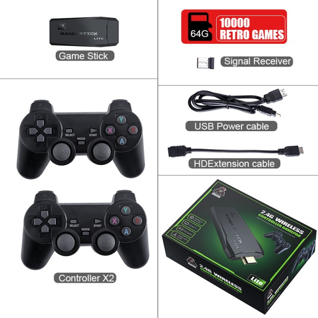 DATA FROG Game Console With 2.4G Wireless Controller HD Output Video Game Console 600 Classic Game For GBA Family TV Retro Game