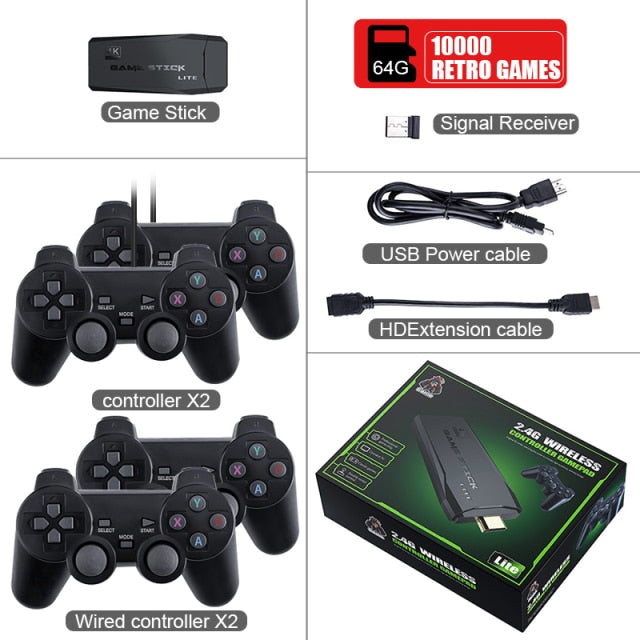 DATA FROG Game Console With 2.4G Wireless Controller HD Output Video Game Console 600 Classic Game For GBA Family TV Retro Game