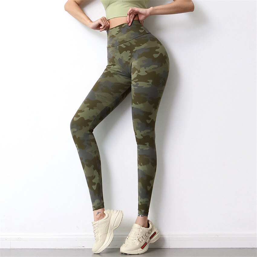 Camouflage Hollow Push Up Women Yoga Set Gym Clothing Sport Fitness Suit Yoga Long Sleeve Top + Elastic Leggings Yoga Suits - Virtual Blue Store