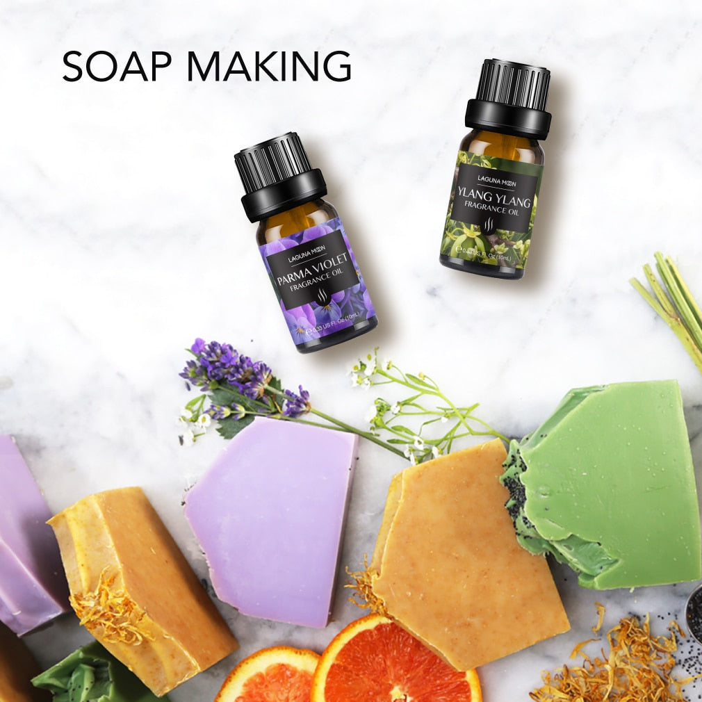 Lagunamoon 10ml*16pcs Kit Fragrance Oil Set Ylang Jasmine Lily Fresh Linen Sandalwood Diffuser Oil Essential Oil for Candle Soap - Virtual Blue Store