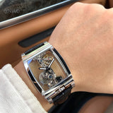 Creative Skeleton Mens Watch Casual Luxury Belt Watch Mens Automatic Wristwatch Relogio Masculino