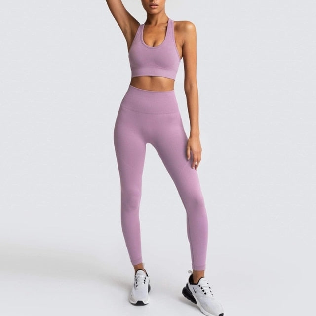 CHRLEISURE Women Tie Dye Yoga Set Seamless Fitness Suit Workout Legging  with Running Bra Activewear Female Elastic Gym Wear -…