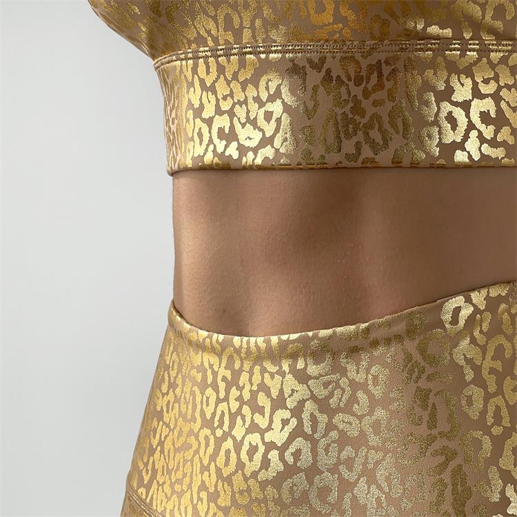 Golden Leopard Print Yoga Sets Women Sexy High Waist Push Up Gym Workout Tights Clothing Hot Sale MITAOGIRL - Virtual Blue Store