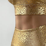 Golden Leopard Print Yoga Sets Women Sexy High Waist Push Up Gym Workout Tights Clothing Hot Sale MITAOGIRL - Virtual Blue Store