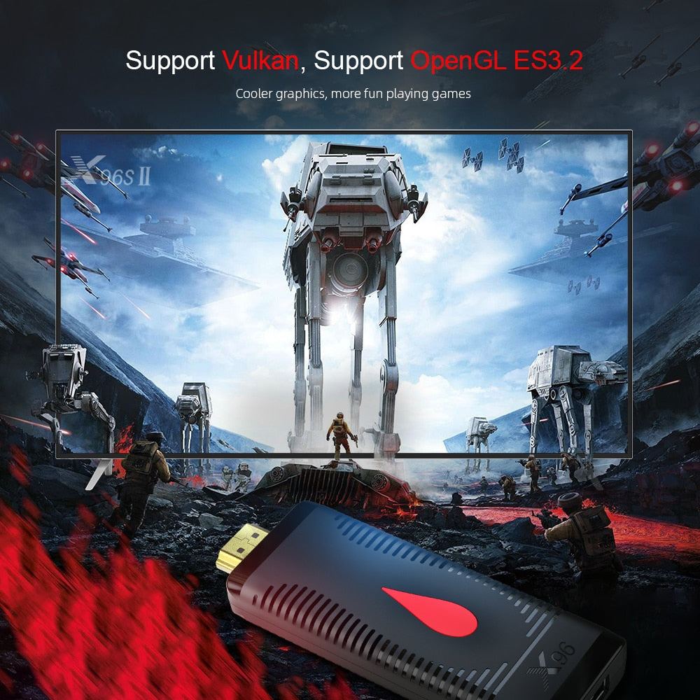 Smart fire TV Stick 4K X96 S400 Android 10 TV Box Allwinner H313 2GB 16GB 60fps 2.4G Wifi Google Media Player TV Dongle Receiver