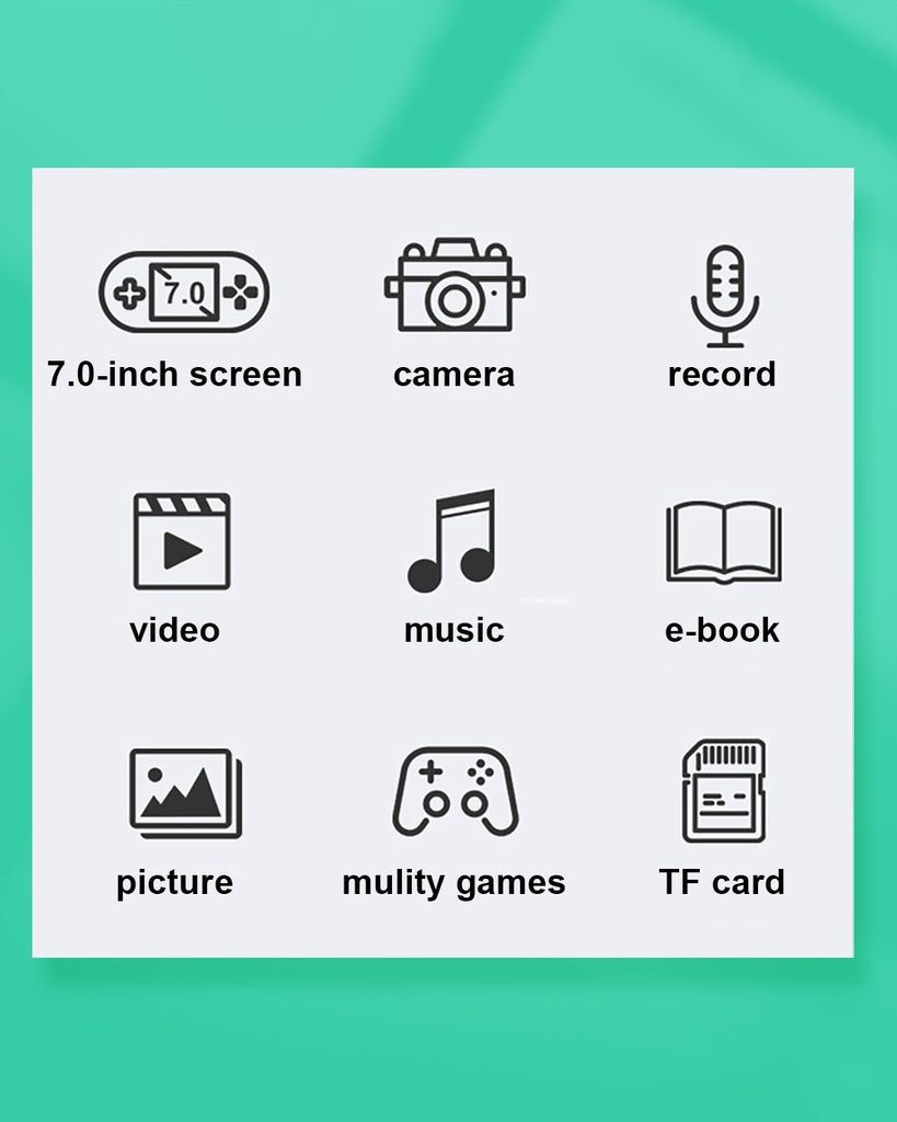 POWKIDDY X20 Portable Retro Handheld Video Game Console Bulit-in 3000 Game 7.0 Inch HD Screen Music/Video Player Children's Gift