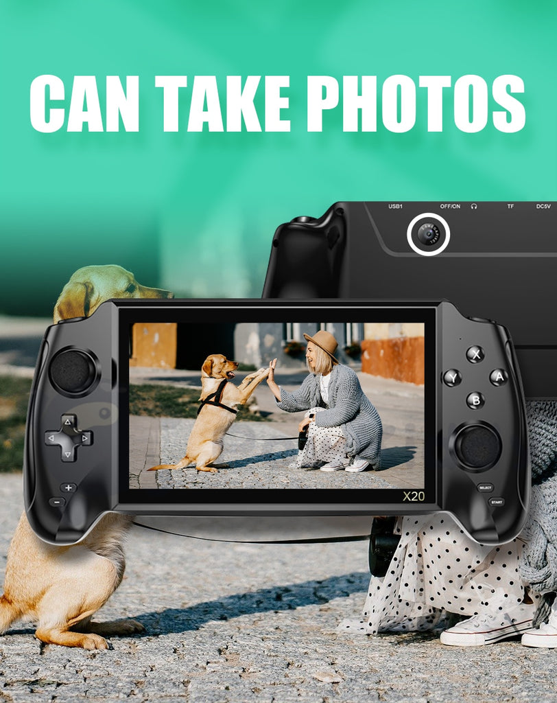 POWKIDDY X20 Portable Retro Handheld Video Game Console Bulit-in 3000 Game 7.0 Inch HD Screen Music/Video Player Children's Gift