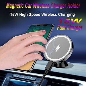 15W Magnetic Wireless Car Charger Phone Holder For Iphone Xiaomi Huawei Samsung Fast Charge Air vent Mount Mini Car Phone Holder - Virtual Blue Store