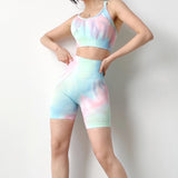 NEW Dyeing Seamless yoga set gym fitness clothing sportswear high waist gym leggings suit sports bra sports suits yoga top - Virtual Blue Store