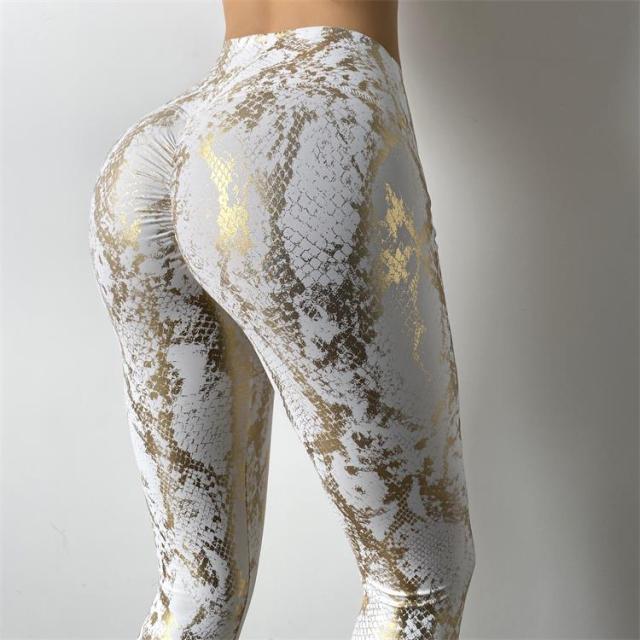 New Printing High Waist Quick Dry Stretchy Yoga Pants Women Push Up Running Leggings Sport  Women Fitness Pants MITAOGIRL - Virtual Blue Store