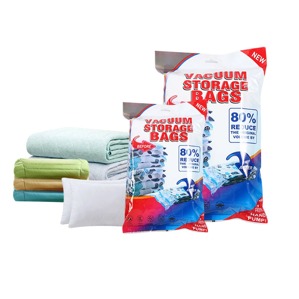7-11PCS Vacuum Bag Reusable Vacuum Storage Bags For Cloth Compressed Bag With Hand Pump Travel Save Space Seal Blanket Organizer