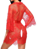 New Sexy Women Lingerie Lace Ruffles Robe See-through Babydoll Underwear Sleepwear Night Dress Erotic Sex Clothes - Virtual Blue Store