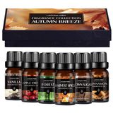 Lagunamoon 6 Gift Set Autumn Breeze Premium Fragrance Oil Set 10ml Oils Apple Fresh Vanilla Brown Sugar Cinnamon Harvest Spice