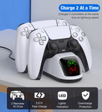 Dual Fast Charger for Playstation 5 Controller Charger Station Charging Cradle Dock Station With LED Indicator for PS5 Gamepads