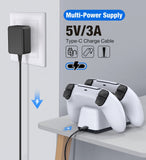 Dual Fast Charger for Playstation 5 Controller Charger Station Charging Cradle Dock Station With LED Indicator for PS5 Gamepads