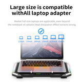 MC Q8 Gaming RGB Notebook Cooler Laptop Cooling Pad Super Mute 6 LED Fans Powerful Air Flow Portable Adjustable Laptop Stand