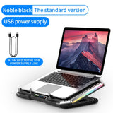 MC Q8 Gaming RGB Notebook Cooler Laptop Cooling Pad Super Mute 6 LED Fans Powerful Air Flow Portable Adjustable Laptop Stand