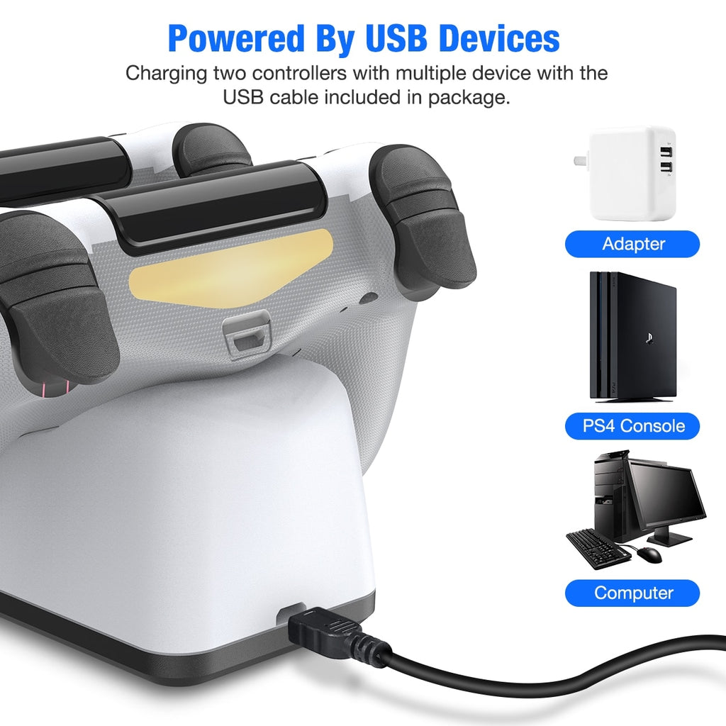 For PS4 Dual USB Handle Fast Charging Dock Station Stand Charger for Playstation 4/PS4 Slim/Pro Game Controller Joystick Gamepad
