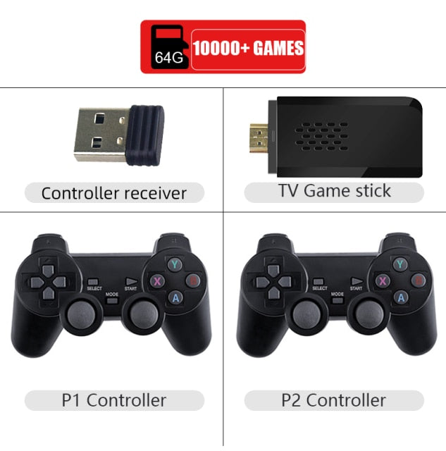 DATA FROG Game Console With 2.4G Wireless Controller HD Output Video Game Console 600 Classic Game For GBA Family TV Retro Game