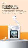 NR-550 Upload private photos Wireless Charging LED Power Display TWS Bluetooth 5.1 Earphones Wireless Headphone Earbuds Headsets - Virtual Blue Store