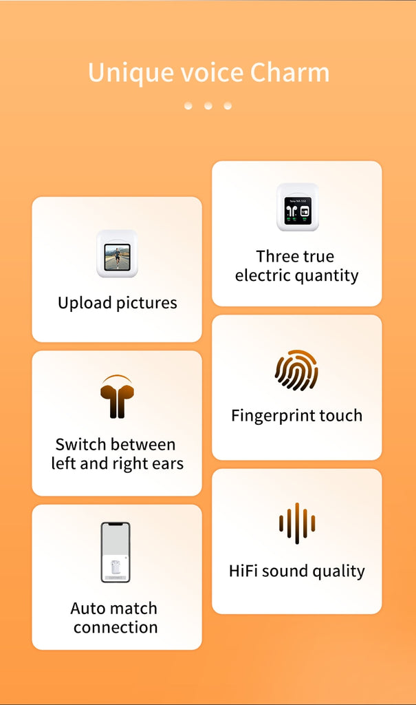 NR-550 Upload private photos Wireless Charging LED Power Display TWS Bluetooth 5.1 Earphones Wireless Headphone Earbuds Headsets - Virtual Blue Store