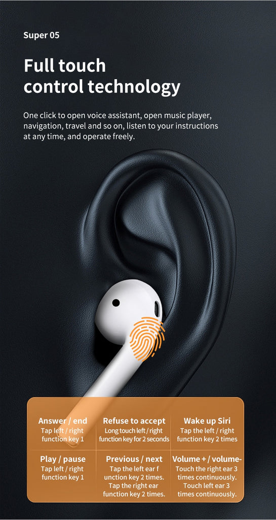 NR-550 Upload private photos Wireless Charging LED Power Display TWS Bluetooth 5.1 Earphones Wireless Headphone Earbuds Headsets - Virtual Blue Store