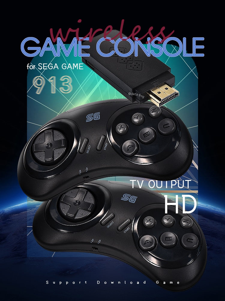 DATA FROG 16-bit MD Wireless Game Console For Sega Genesis Game Stick HDMI-compatible 900+Game For Sega Genesis Mini/Mega Drive