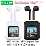 NR-550 Upload private photos Wireless Charging LED Power Display TWS Bluetooth 5.1 Earphones Wireless Headphone Earbuds Headsets - Virtual Blue Store
