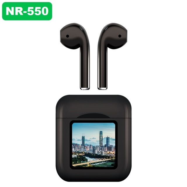 NR-550 Upload private photos Wireless Charging LED Power Display TWS Bluetooth 5.1 Earphones Wireless Headphone Earbuds Headsets - Virtual Blue Store