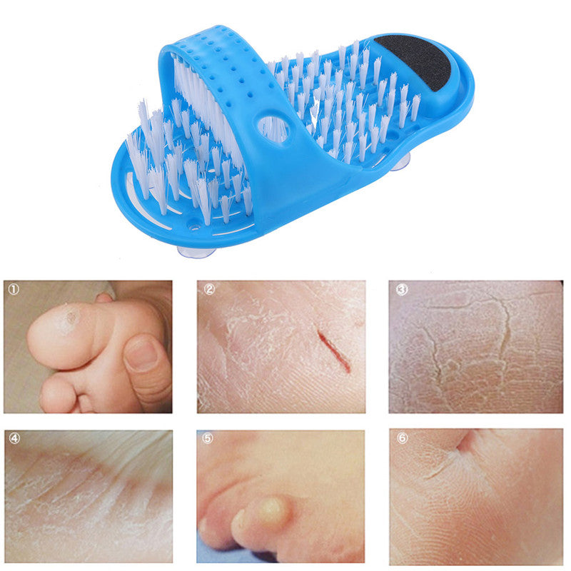 1pc 28cm*14cm*10cm Plastic Bath Shoe Shower Brush Massager Slippers Bath Shoes Brush for Feet Pumice Stone Foot Scrubber Brushes - Virtual Blue Store