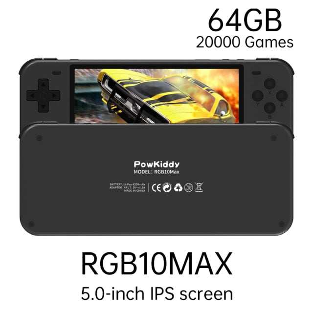 POWKIDDY RGB10 Retro Open Source System Handheld Game Console RK3326 RGB10 MAX 3.5-Inch IPS Screen 3D Rocker Children's Gift