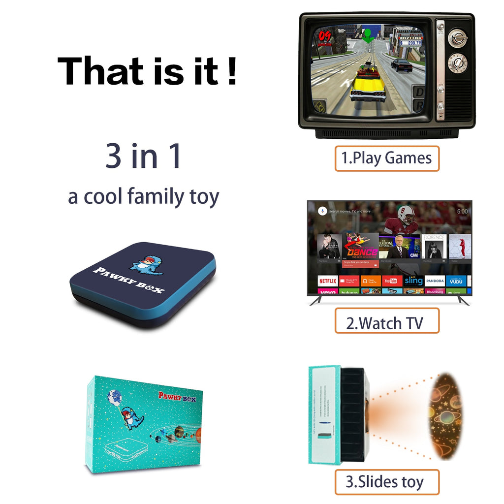 Pawky Box Console Game TV Box Retro Video Game Super Console for NDS/Naomi/mame//PS1 4K HD Output WiFi Just Plug and Play