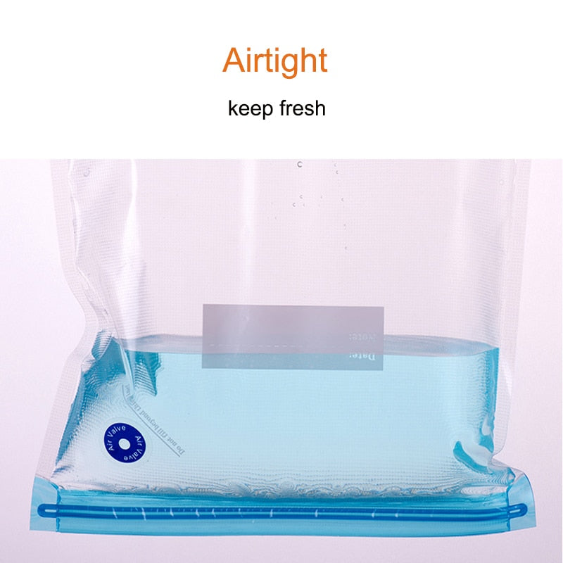 17/20Pcs Vacuum Sealer Bags Reusable Food Storage bag Household Vacuum Food Sealer Ziplock Bag With Hand Pump Sealing Clips