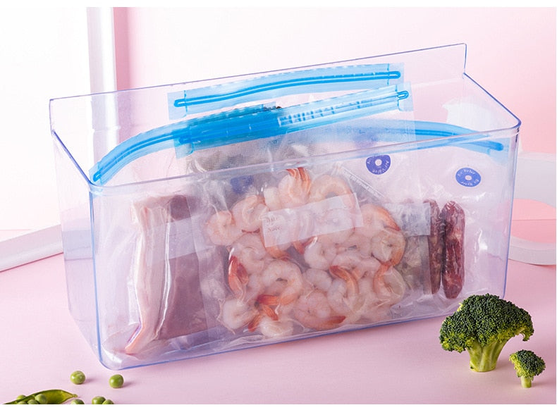 17/20Pcs Vacuum Sealer Bags Reusable Food Storage bag Household Vacuum Food Sealer Ziplock Bag With Hand Pump Sealing Clips