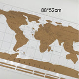 1pc Deluxe Erase World Travel Map Scratch Off World Map Travel Scratch For Map Room Home Office Decoration Wall Stickers