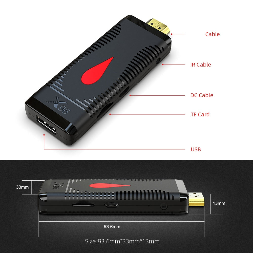 Smart fire TV Stick 4K X96 S400 Android 10 TV Box Allwinner H313 2GB 16GB 60fps 2.4G Wifi Google Media Player TV Dongle Receiver