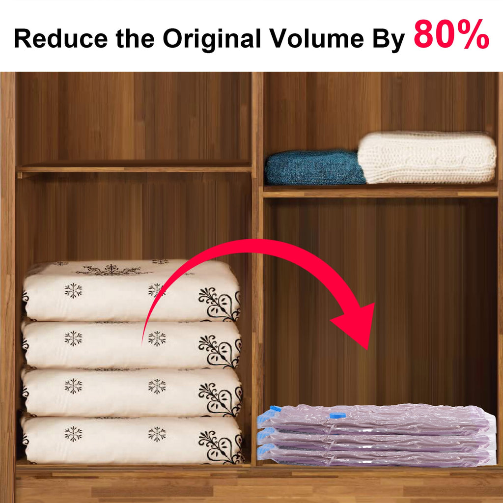 7-11PCS Vacuum Bag Reusable Vacuum Storage Bags For Cloth Compressed Bag With Hand Pump Travel Save Space Seal Blanket Organizer
