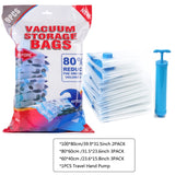 7-11PCS Vacuum Bag Reusable Vacuum Storage Bags For Cloth Compressed Bag With Hand Pump Travel Save Space Seal Blanket Organizer