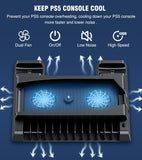 For PS5 Cooling Vertical Stand 2 Controller Charger Cooler Fan 13 Game Storage for Playstation5 Digital Edition/Ultra HD Console