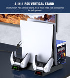 For PS5 Cooling Vertical Stand 2 Controller Charger Cooler Fan 13 Game Storage for Playstation5 Digital Edition/Ultra HD Console