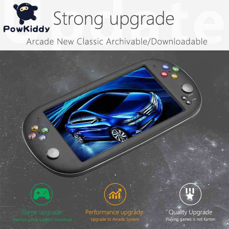 Powkiddy X16 7 Inch Game Console Handheld Portable 8/16GBRetro Classic Video Game Player for Neogeo Arcade Handheld Game Players