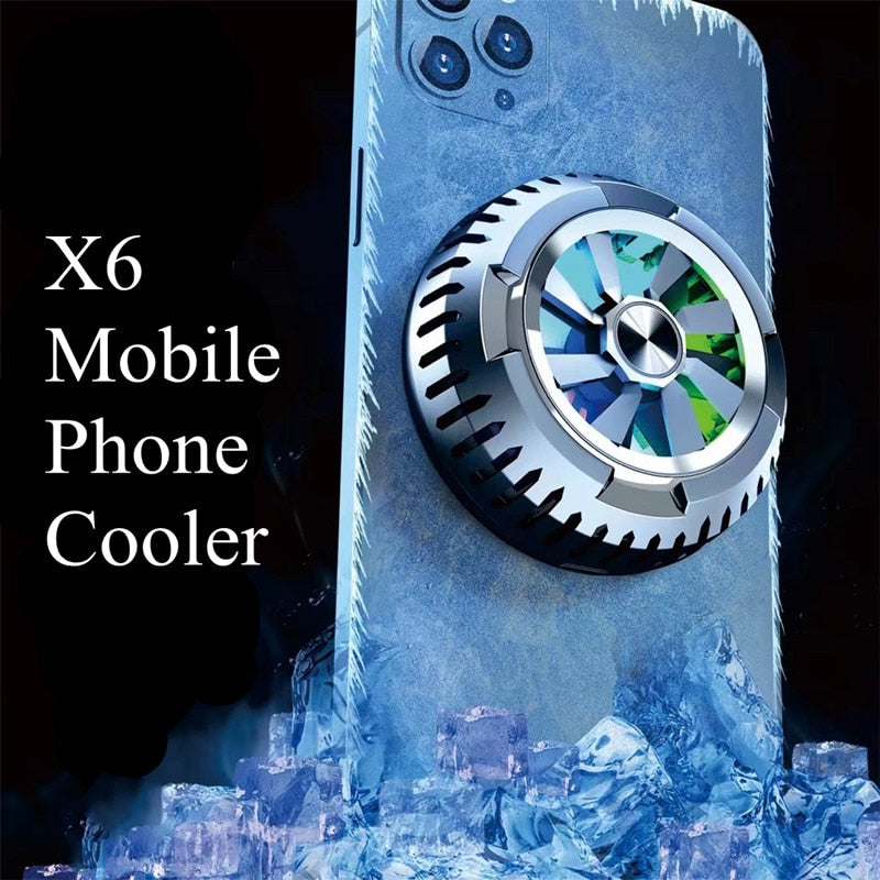 X6 USB Portable Universal Magnetic Semiconductor Mobile Phone Cooler Game Cooling Fan Radiator for iPhone Android Phone / Tablet