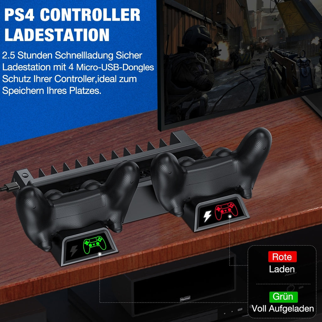 Fans for PS4/PS4 Pro/PS4 Slim Console Vertical Cooling Stand LED Dual Charger PS4 Cooling Fan Cooler for Sony Playstation 4
