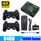4K HD Video Game Console 2.4G Double Wireless Controller For PS1/FC/GBA Retro TV Dendy Game Console 10000 Games Stick