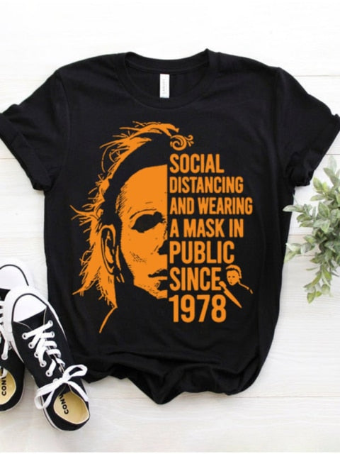 T Shirt for Men Fashion Halloweenkills Michael Myers Horror Movie Series Sweatshirt T-Shirt  Gift Halloween Party Top Tees