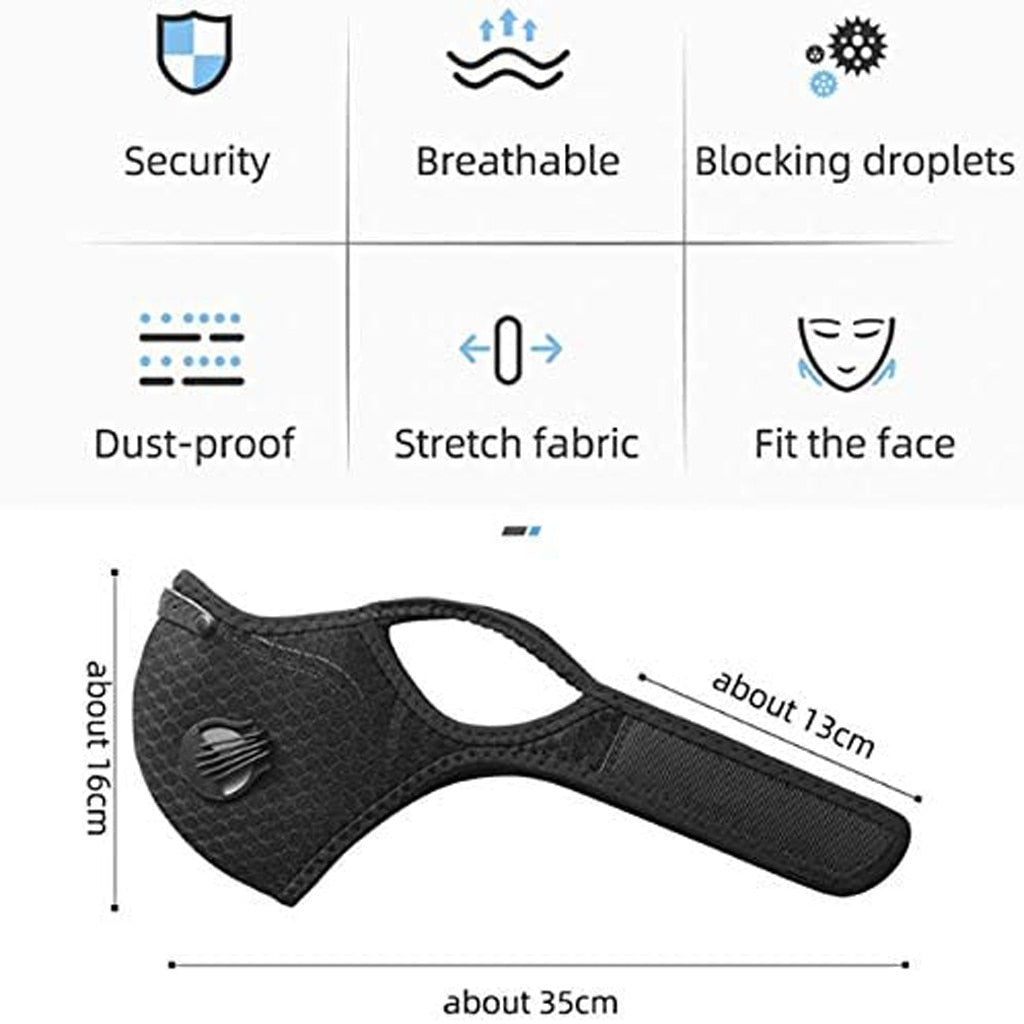 1pcs Bike Face Mask With 3pcs Filter Unisex Mondmasker Halloween Cosplay Masks Outdoors Reusable Mouth Cover Mascarillas Masque