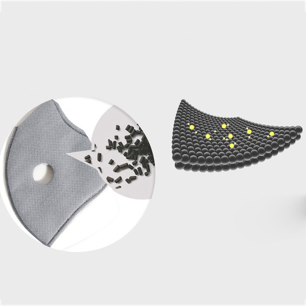 Sports 1pc Masks Halloween Cosplay Carbon Mask Filter Cotton Sheet 5pcs Gasket Reusable Printed Mask Mascarillas